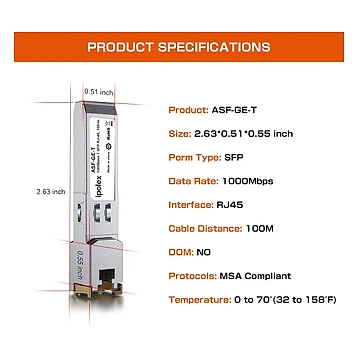 SFP 1G RJ45 Copper Industrial